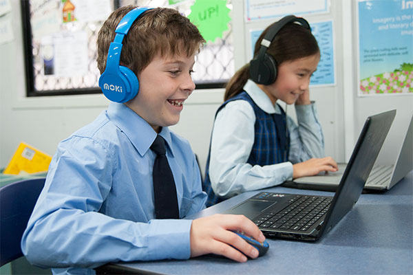 Students working on laptops at St MIchael's Catholic Primary School Daceyville